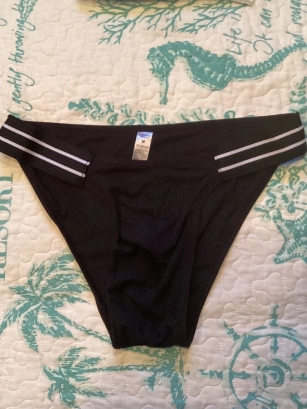 Sexy black ribbed brief, medium